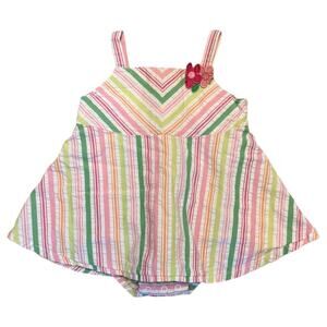 Gymboree Vintage Cotton Spring Fun Seersucker Girls Romper 6-12 Months